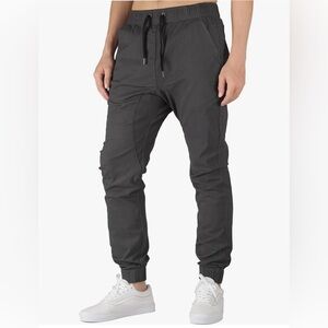 ITALYMORN Khaki Joggers Pants with Pockets for Men size small